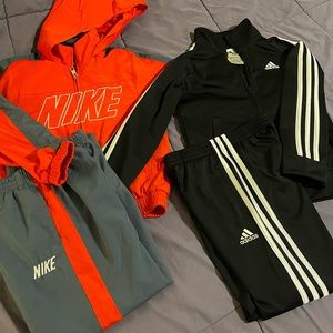 Lot!!! Little boys SIZE 6 nike & Adidas windbreaker suits! NEW. NEVER WORN.